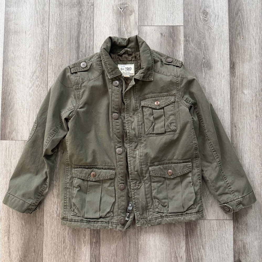 Boys Size M 7/8 Khaki Cargo Jacket